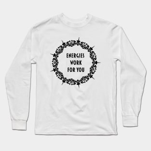 "Energies Work For You"; Mandala Print Design GC-092-05 Long Sleeve T-Shirt